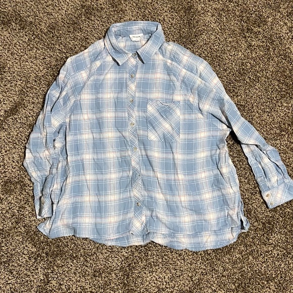 Blue & pink maternity flannel size small - Picture 2 of 2